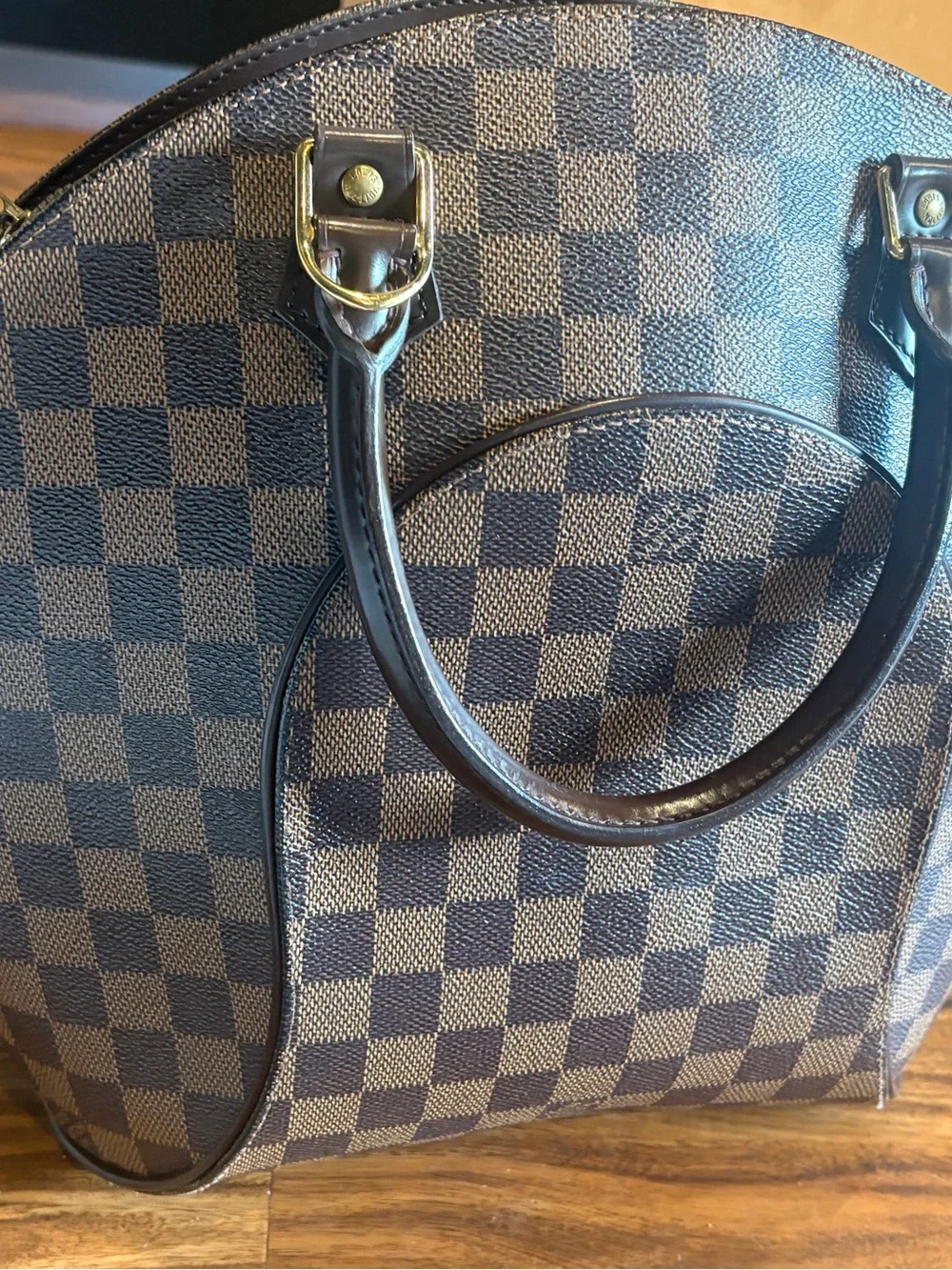 Louis Vuitton Damier Ebene Ellipse PM red interior top handle purchased in Japan